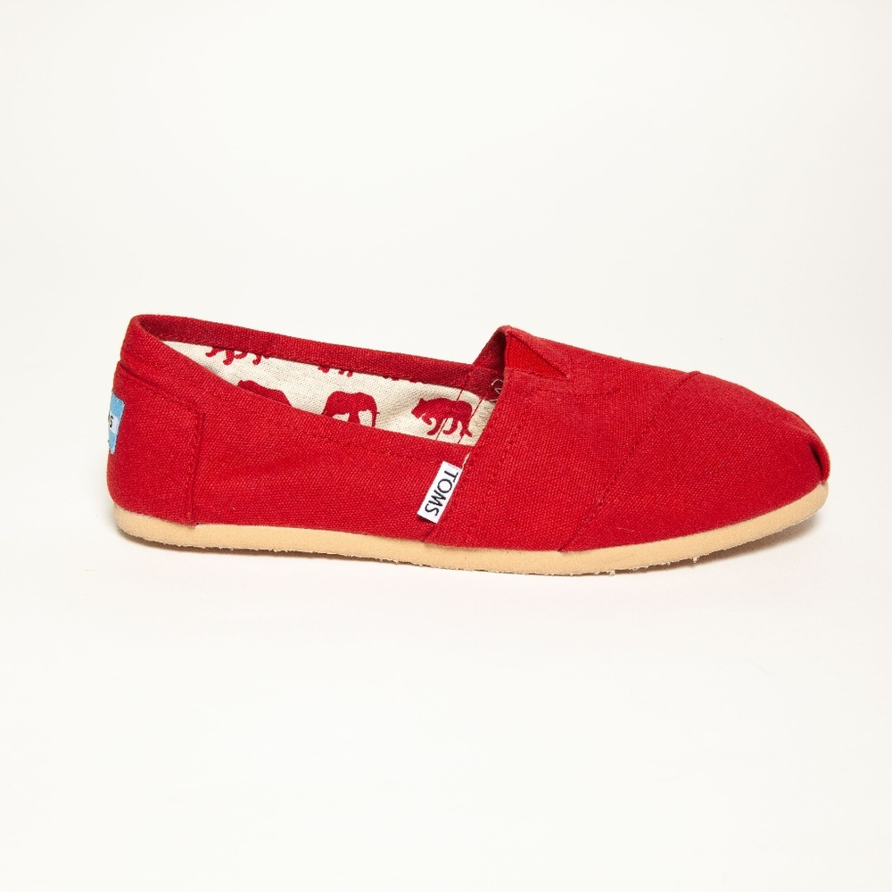 Toms Classic Red Canvas Shoes